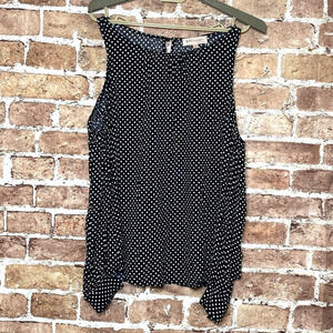Philosophy Polka Dot Cold‎ Shoulder Top Size Small Black & White Long sleeve